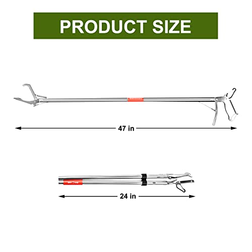 Snake Grabber Tool Professional All-Aluminum Alloy Snake Tong Grabber Rattle Snake Catcher Wide Jaw Handling Tool with Lock 47-inch Reptile Tongs 2 PCS - style: 2pcs47"