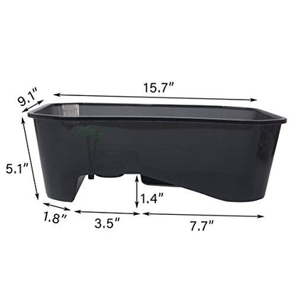 PINVNBY Plastic Turtle Tank Reptile Habitat Pet Terrariums Turtles Tank Aquarium Terrapin Topper Basking with Platform Plants,Durable,Safe, Non-Toxic(Black) - color: Black, size: 【1 PCS】