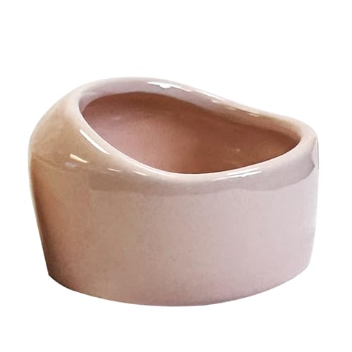 Exotic Nutrition No-Tip Ceramic Feed Station - Durable Ceramic & No Escape Feed Dish - Hamsters, Hedgehogs, Chinchillas, Rats, Ferrets, Guinea Pigs, Rabbits, Squirrels, and Reptiles (Pink) - color: Pink