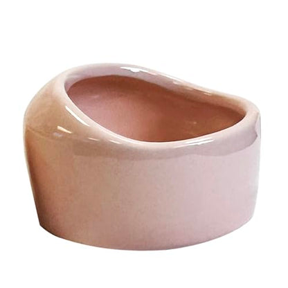 Exotic Nutrition No-Tip Ceramic Feed Station - Durable Ceramic & No Escape Feed Dish - Hamsters, Hedgehogs, Chinchillas, Rats, Ferrets, Guinea Pigs, Rabbits, Squirrels, and Reptiles (Pink) - color: Pink