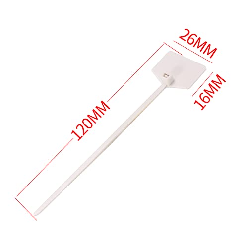 100PCS White Self Locking Nylon Waterproof Shipping Tags | Writable Marker Ties Luggage Identification Tags, Plastic Straps Label Mark Tag, Seal Tags Zip Tie for Labeling - color: White