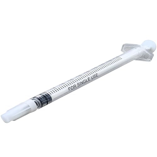 100 Pcs 1ml 1cc Syringe No Needle Plastic Syringe with Caps | for Pets Oral, Refilling, Oil or Glue Applicator, Measuring or Transfering Amount of Liquids