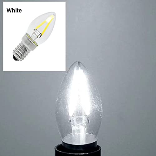 C7 Night Light Bulb, 15 Watt Enquivalent Led Candelabra Bulbs (6Pack White) | 2W E12 Night Light Bulbs, 120V Dimmable 6000K Daylight White, C7 Mini Candle Torpedo Shape for Night Light - color: White