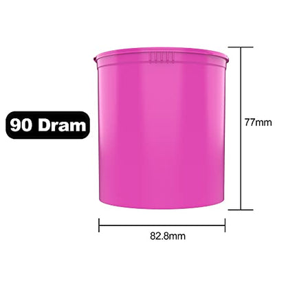 90 Dram CR Plastic Packaging Pop Top Containers - Child Resistant Travel Holder Vial Bottles - 60 qty (Pink) - color: Pink