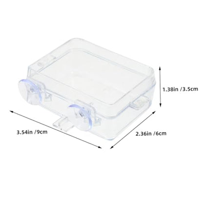 HANABASS Water Bowl Suction Cup Reptile Feeder Bowl Gecko Feeding Snake Water Dish Escape Design - color: Transparent, size: 9.00X6.00X3.50CM