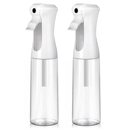 VIGOR PATH Continuous Spray Bottle for Hair – Fine Mist Mister for Hairstyling, Cleaning, Plants, Pets, Barbers, Salons, and Essential Oil Applications (300ml/10 oz) Clear 2 Pack - size: 10 oz - Clear - 2 Pack