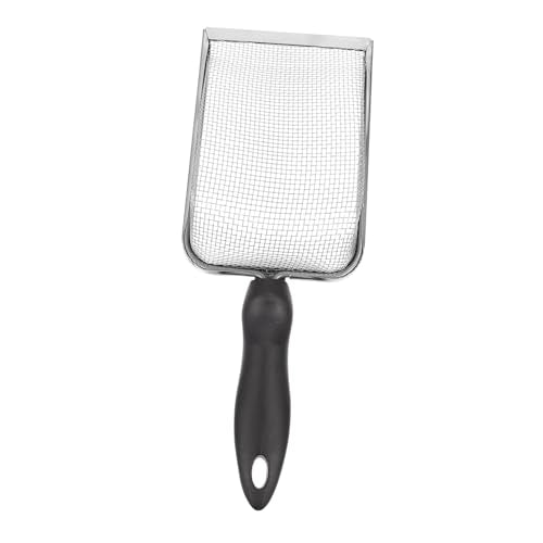 POPETPOP Stainless Steel Reptile Sand Shovel Fine Mesh Filtering Shovel for Tortoise and Lizard Waste Cleanup Sturdy Terrarium Substrate Cleaner Ergonomic Handle