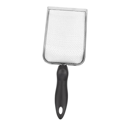 POPETPOP Stainless Steel Reptile Sand Shovel Fine Mesh Filtering Shovel for Tortoise and Lizard Waste Cleanup Sturdy Terrarium Substrate Cleaner Ergonomic Handle