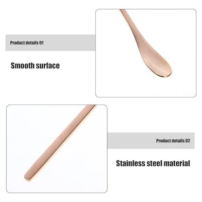 2pcs Stainless Steel Reptile Food Spoon Small Pet Feeding Scoop for Lizards Snakes Other Small Animals Versatile Feeding Tool - color: Golden