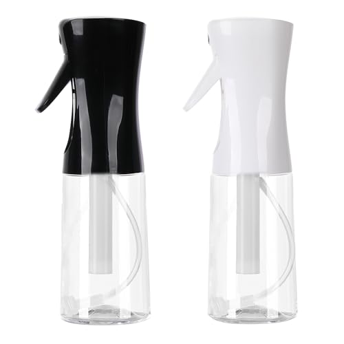 Spray Bottles For Hair, continuous spray bottle (200ml/6.8oz 2Pack) used for hair design, plants, cleaning, hair care and skin care, etc. – empty, reusable (Black&White) - color: Black&White
