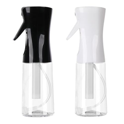Spray Bottles For Hair, continuous spray bottle (200ml/6.8oz 2Pack) used for hair design, plants, cleaning, hair care and skin care, etc. – empty, reusable (Black&White) - color: Black&White