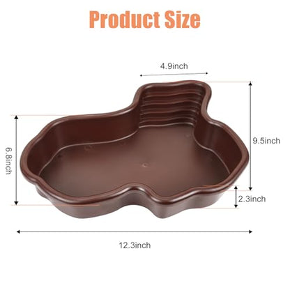 Petmolico Large Reptile Water Dish Non-Slip Bottom Habitat Accessories | For Turtle, Tortoise, Lizard, Gecko, Snake & Bearded Dragon