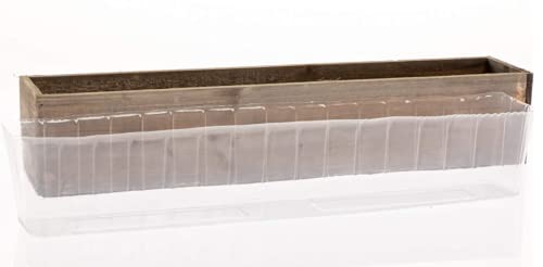 Clear Plastic Liners Inserts for Wood Boxes and Planters (19.5” x 3”x 3.75”) l (Sell in Pack of 12) (to fit Standard 20" Planter) (L200404) - size: Rectangular 20"x4"