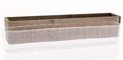 Clear Plastic Liners Inserts for Wood Boxes and Planters (19.5” x 3”x 3.75”) l (Sell in Pack of 12) (to fit Standard 20" Planter) (L200404) - size: Rectangular 20"x4"