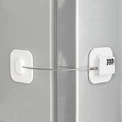 Refrigerator Lock, Heavy Duty Fridge Lock, Combination Lock for Refrigerator Cabinets, Drawers, Safety, Easy Install No Keys Needed (White-1Pack) - color: White-1Pack