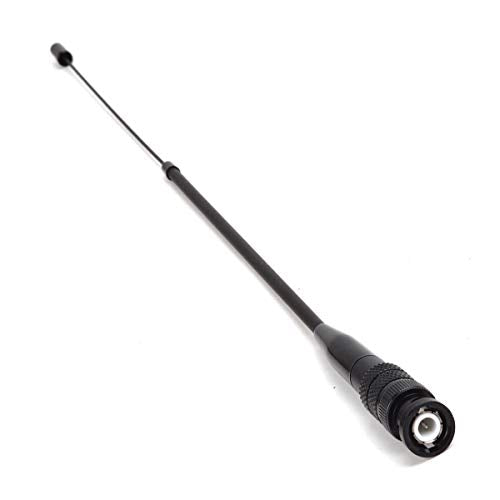 HYS Dual Band Telescopic/Rod Soft VHF/UHF BNC 2M/70CM Antenna | (8inch)-(14inch) BNC Antenna for Vertex HR146 HX300, HX320 HX400 Walkie Talkie, for Trips Camping or Self-driving travel