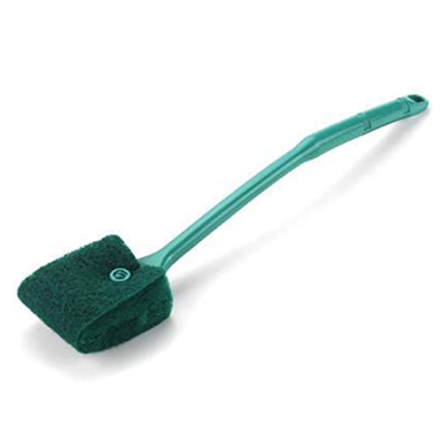Algaes Cleaning Brush Aquarium Scrubber Cleaner for Glass Long Handle 2-Sided Sponge Pad Fish for Tank Cleaning to Aquarium Algaes Scraper Sponge Glass, Green