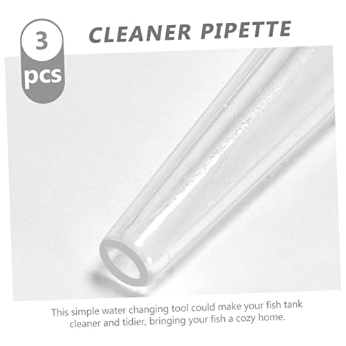 VANZACK 3pcs Aquarium Clean Pipettes Gravel Cleaning Tool for Fish Tank Water Change Safe Feces Easy for Sea Creature Feeding - color: White