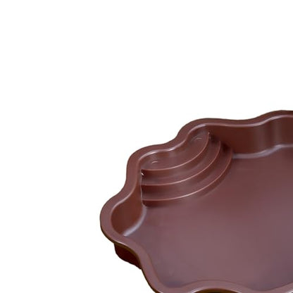Reptile Water Bowl with Ramp, 11.81 x 5.91 x 2.20 in Terrarium Bathing Pool for Small Turtles, Tortoises, Geckos and Lizards, Deep Brown - color: Deep brown