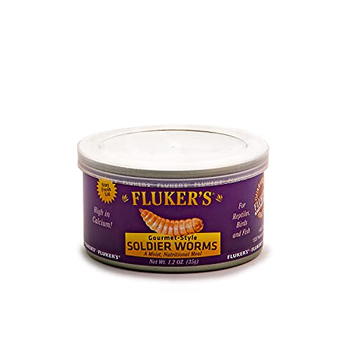 Fluker's Gourmet Canned Food for Reptiles, Fish, Birds and Small Animals, Soldier worms, 1.2 oz - size: 1.2 Ounce (Pack of 1), style: Soldierworms