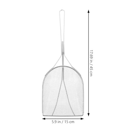 IMIKEYA Stainless Steel Reptile Sand Shovel with Wire Mesh Filter, Easy to Clean Sand Sifter Scoop for Cleaning Reptile's Box, Sturdy Silver Terrarium Cleaning Tool