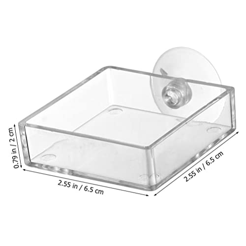 GANAZONO 6pcs Reptiles Food Dishes Feeder Bowls Square Dishes Trays Fish Tank Suction Cups Shrimp Feeder Aquarium Accessories