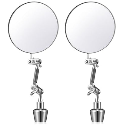 Kingdder 2pcs 3.15inch Inspection Mirrors Magnetic Base with Adjustable Arm | Round Swivel Angle Ball Joint, for Welding, Machine Maintenance, for Technicians, Auto Mechanics - size: 3.15 Inch