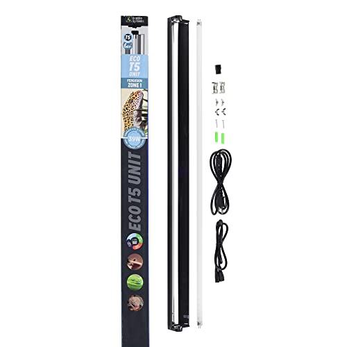 Reptile Systems Eco T5 Unit Zone 1 Reptile Lighting Kit – 36in-39w - Slimline Fixture with HOT5 Lamp, Reflector & Flicker-Free Ballast – Ideal for Terrariums, Chameleons & Geckos