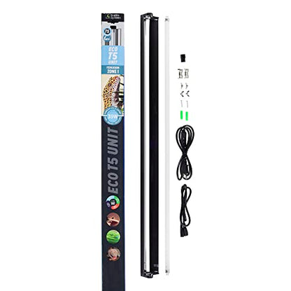 Reptile Systems Eco T5 Unit Zone 1 Reptile Lighting Kit – 36in-39w - Slimline Fixture with HOT5 Lamp, Reflector & Flicker-Free Ballast – Ideal for Terrariums, Chameleons & Geckos