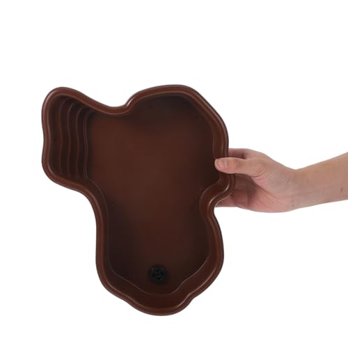 Totority Ultralarge Turtle Bathing Pool with Sturdy Abs Material and Dedicated Basking Platform, Terrarium Water Bowl and Tortoise Ramp for Aquarium and Reptile Soaking