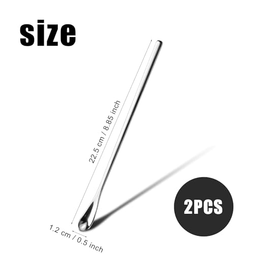 NQEUEPN 2pcs Reptile Food Spoons, Reptile Feeding Spoon Long Handle Fruit Mixing Stirring Food Scoop Pet Feeding Tool Fit for Crested Gecko Lizard Gargoyle Bearded Dragon and Other Small Animals
