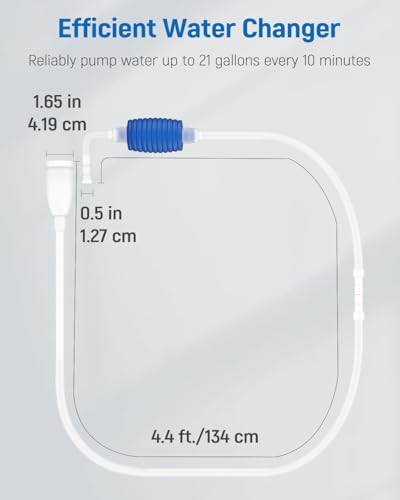 Pawfly Aquarium Water Changer Aquarium Siphon Vacuum Cleaner for 20-40 Gallon Fish Tank, Vacuum Gravel Cleaner with 4.4" Long Hose Manual Aquarium Cleaning Tools for Water Changing and Maintenance
