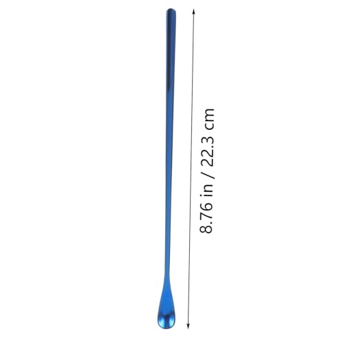 2pcs Reptile Feeding Spoon Long Handle Pet Food Tool for Lizard Gecko Animals Easy to Use Durable Convenient Feeding - color: Blue