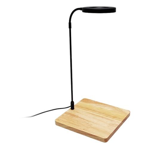 Rotating LED Aquariums Light with Wood Stand for Fishtanks and Potted Plant Terrariums Landscaping Lighting Supply - L 30CM - size: L 30CM