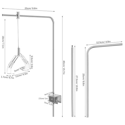 Kisangel 2pcs Aquarium Light Riser, Adjustable Height Aquarium Light Holder Stand Hanging Kit, Aluminum Alloy Support Bracket for Fish Tank Lamp