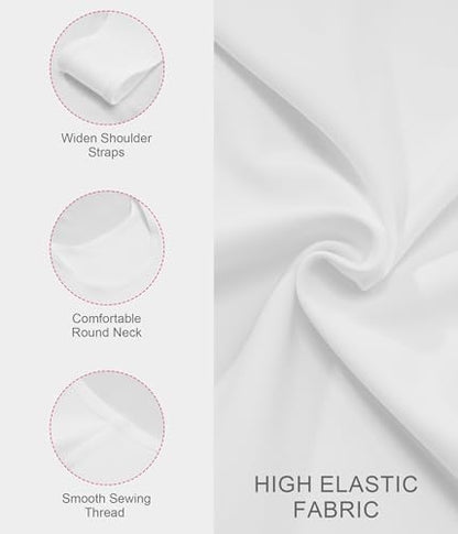 Gotoly Men's Compression Shirt Shapewear Slimming Body Shaper Vest | Man boobs slimming, double-layer tummy control, seamless round neck, invisible under fitted tees, 4-way stretch fabric - color: White, size: Medium