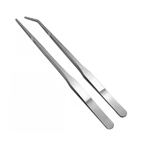Milisten 2pcs Gecko Snake Tank Pet Feeder Clip Stainless Reptiles Tweezer Smooth Surface