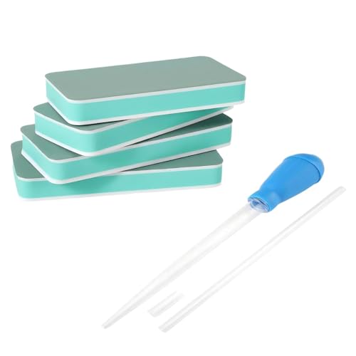 Aquarium Cleaning Kit with Turkey Baster, 4 Double Sided Sponge Brushes, Extension Tube for Fish Tank Maintenance, Glass Algae Cleaning