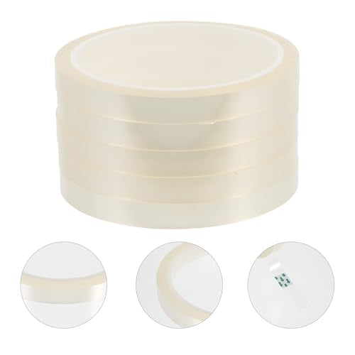 Didiseaon 5 Rolls High Temperature Heat Press Tape 10mm X 3 Polyester Sublimation Printing Tape for Industrial Repair and Thermal Resistant Applications