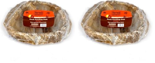 Fluker's Rock Bowl, Food & Water Dish for Hermit Crabs, Medium 6" (Pack of 2) - size: Medium (Pack of 2)
