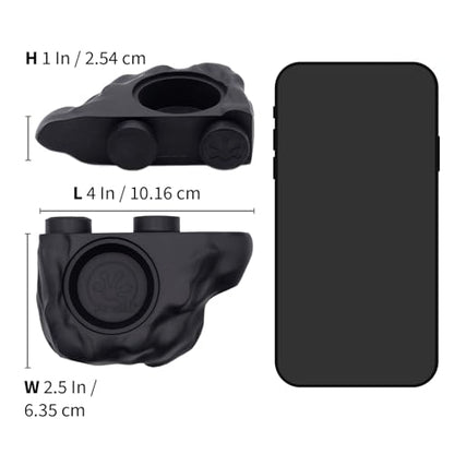 Pangea Silicone Gecko Feeding Ledge - Magnetic Mini Food Dish, Black | 4.125" x 2.625" x 1.18" - Fits 0.5oz Feeding Cups, Easy to Clean Silicone Build - 1.625" x 0.625" Size Cup Holder - color: Black