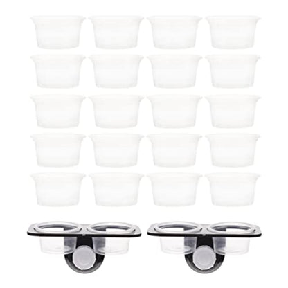 Mipcase Suction Cup Reptile Feeder Reptile Ledge with 20 Cups Double Grid Feeding Food Water Bowl Worm Dish Gecko Feeder Bowl Ledge for Lizard Bearded Dragon 1 Set Gecko Food s