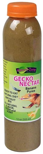 Nature Zone Crested Gecko Food - Banana Nectar Puree, 12 oz, for Crested Geckos, Gargoyle Geckos, Day Geckos & Other Fruit Eating Geckos