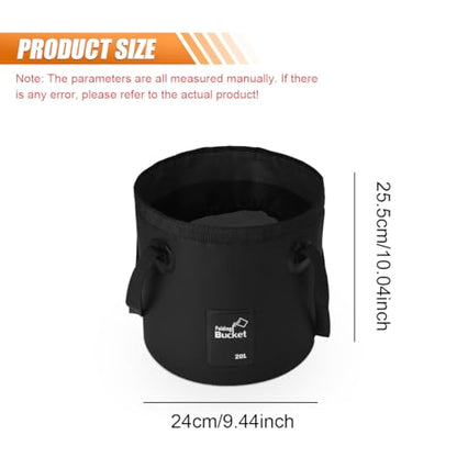 Collapsible Bucket Water Container with Handle - 5 Gallon 20L Multifunctional Portable Wash Basin - Foldable Water Bucket for Camping Fishing Hiking Gardening Car Washing&Outdoor Use (Black) - color: Black