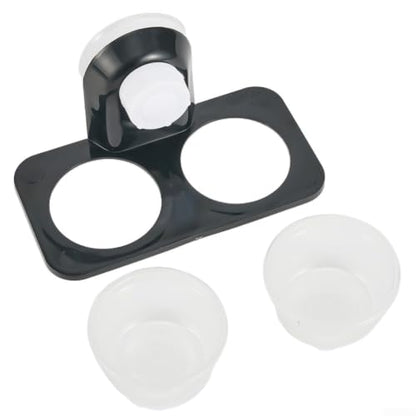 ABS Terrarium Feeder Bowl and Water Dish Rack for Reptiles, Wall Mounted Holder Fits Glass or for acrylic Tanks, Stable and Space Saving, Detachable Design for Easy Cleaning(Double boxes-Screw) - size: Double boxes-Screw