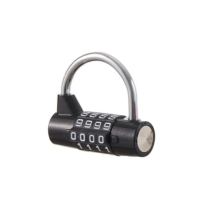 4-Digit Combination Lock, Black Shackle for School Gym Locker | Ideal for sports toolbox case hasp storage - size: 3.5" black