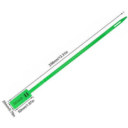 Heavy Duty Plastic Self Locking Tamper Evident Shipping Security Straps 337 mm 13.2" (100 Green) - color: Green, size: 100 PCS