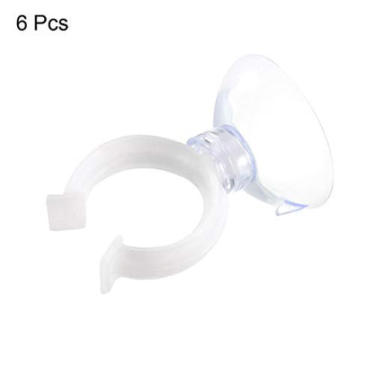 uxcell Aquarium Suction Cup Clips Airline Tube Holders Clamps for Fish Tank Clear 19mm 6Pcs - size: 19mm