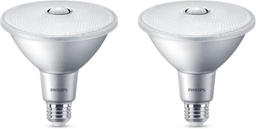 PHILIPS LED 120W PAR38 2-Pack Motion Sensing Soft White (2700K) 1200 Lumen (13W = 120W) Frosted Flicker-Free Light Bulbs - size: 2 Pack