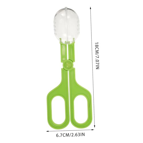 Toddmomy Reptile Feeding and Cleaning Tool Multi-Functional Poop Scoop Clamp for Aquariums Safe Clip for Easy Feeding and Waste Removal Reptile Tanks Green